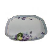 Nippon Hand-Painted Porcelain Violet Motif Tray