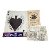 Beistle Playing Card Cutouts and Biker Party Ephem