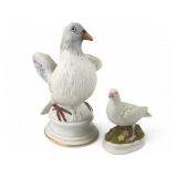 Enesco Porcelain Dove and Pigeon Figurines, Pr.