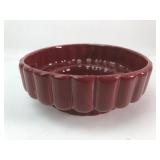 Haeger Red Glazed Ceramic Fluted Bowl