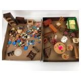 Large Lot of Vintage Dollhouse Furniture and Acces