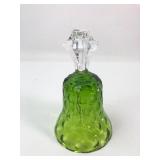 Fenton Green Daisy and Button Glass Bell