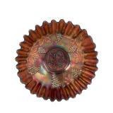 Fenton Carnival Glass Amethyst Grape and Cable Bow