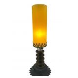 MCM Industrial Style Table Lamp with Amber Shade