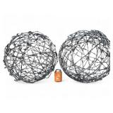 Pair of Barbed Wire Decorative Spheres, 20' Dia.