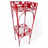 Wrought Iron Ivy Motif Two-Tier Plant Stand