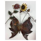 Metal Flower Garden Stakes and Butterfly Wall Art