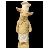 H.P.I. 2002 Painted Resin Chef Pig Figurine
