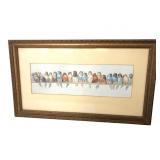 Hippolyte Lavoignat Wood Engraving, Birds on a Wir