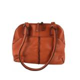Tignanello Orange Pebbled Leather Satchel