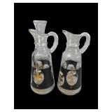 Mid-Century Modern Fleur-de-Lis Glass Cruet Set