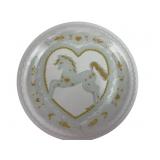 Peter Hunt Art Glass Unicorn and Heart Platter