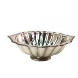 Silverplate Footed Oval Scalloped Bowl