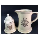 Pfaltzgraff Village Stoneware Pitcher and Sugar Ja