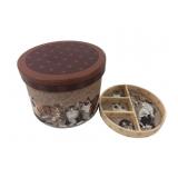 Kitty City Round Cat Motif Storage Box with Tray