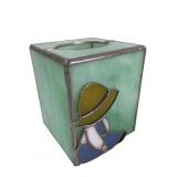Stained Glass Tissue Box Cover with Boy Motif