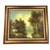 Signed Landscape Oil on Canvas Painting