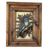 McGee Signed Mixed Media Belted Kingfisher Art