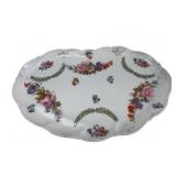 Hand-Painted Floral Porcelain Serving Platter