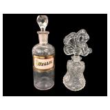 Antique Enameled Apothecary Bottle and Perfume Bot