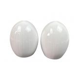 Regina Ltd. White Porcelain Egg Salt & Pepper Shak