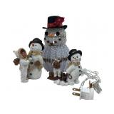 Sarah's Attic Snowman Figurines and Beaded Light