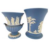 Wedgwood Jasperware Blue and White Vases, pr.