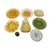 Assorted Depression and Carnival Glass Plates
