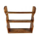 Vintage Three-Tier Pine Wall Shelf
