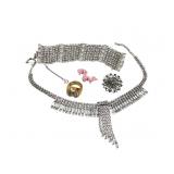 Vintage Costume Jewelry Lot with Digits Ring Watch