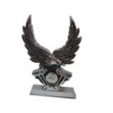 Chrome Eagle and V-Twin Engine Motorcycle Ornament