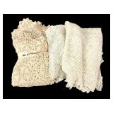 Crocheted Cotton Table Cover and Pillow Shams