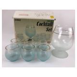 Anchor Hocking 8 Piece Blue Frosted Cocktail Set