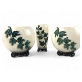 Hull Pottery Ivy Pattern Three-Piece Vase Set