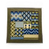 Libby Signed Geometric Needlepoint Sampler, 1975