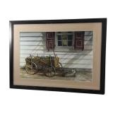 Dan Campanelli Framed Flower Wagon Watercolor