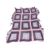 Granny Square Crochet Twin Bed Cover 92x66