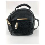 Steve Madden Black Faux Leather Mini Backpack