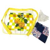 Vintage Kitchen Textile Lot with Apron and Pothold
