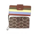 Fossil Striped and Polka Dot Leather Wallets, Pr.