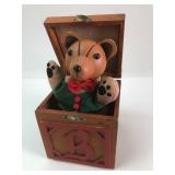 Dept 56 Wooden Bear Jack-in-the-Box Music Box