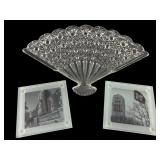 University of Michigan Coasters and Glass Fan Plat