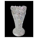 EAPG Iridescent Clear Pressed Glass Vase
