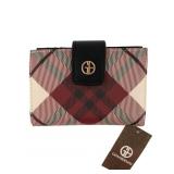 Giani Bernini Saffiano Red Plaid Wallet