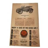 Dino's Pizza 1973 Calendar with Coupons