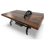 Custom White Sewing Machine Base Coffee Table