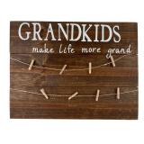 Grandkids Make Life More Grand Wooden Photo Board
