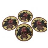 Block Tisket-A-Tasket Fruit Motif Plates, Set of 4