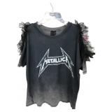 Topshop Metallica Graphic T-Shirt with Tulle
