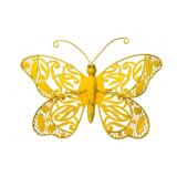Yellow Painted Metal Butterfly Wall Decor
